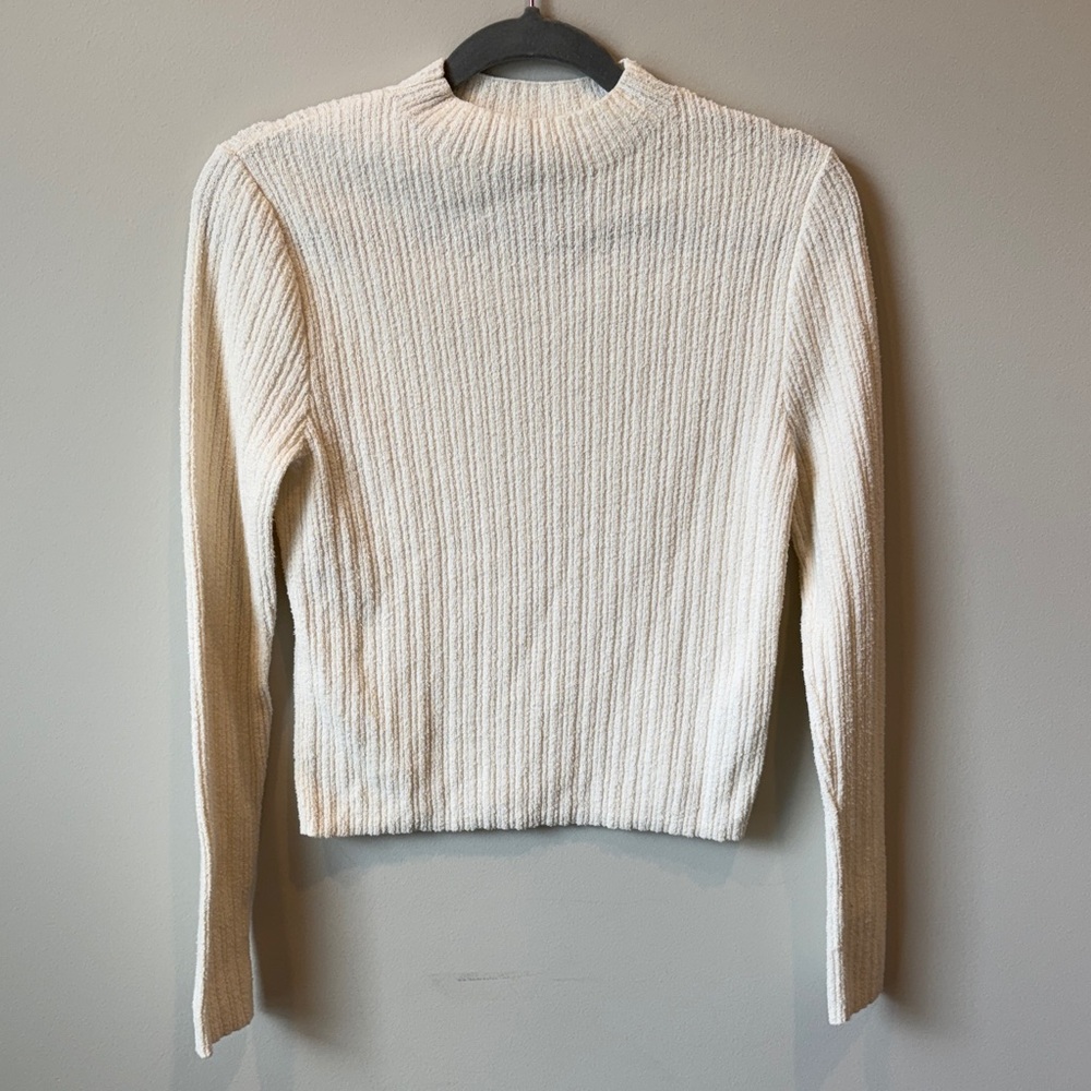 Old Navy Off-White Textured Mock Neck Sweater